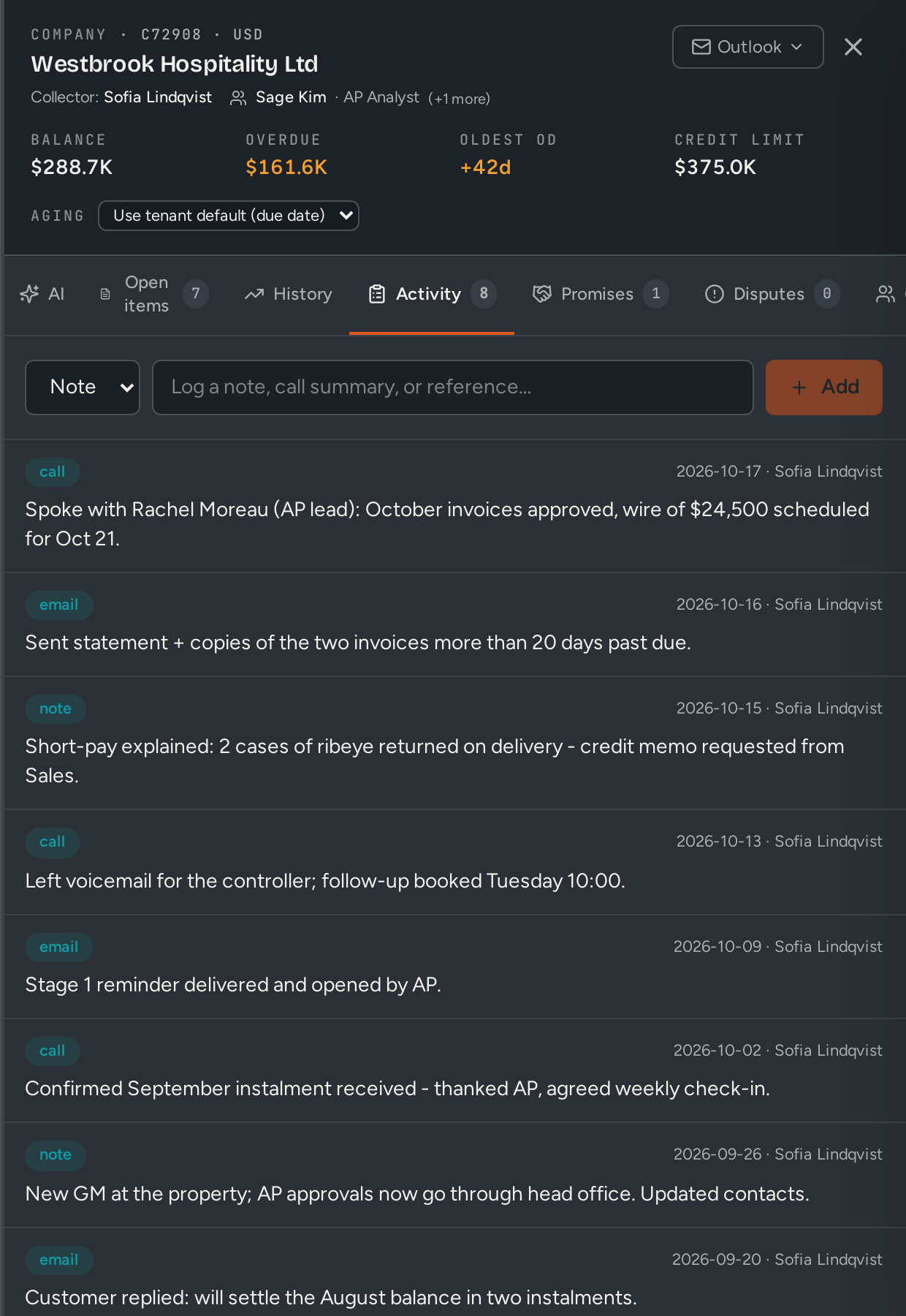 CollectFlow: One account: every call, email and note in one timeline