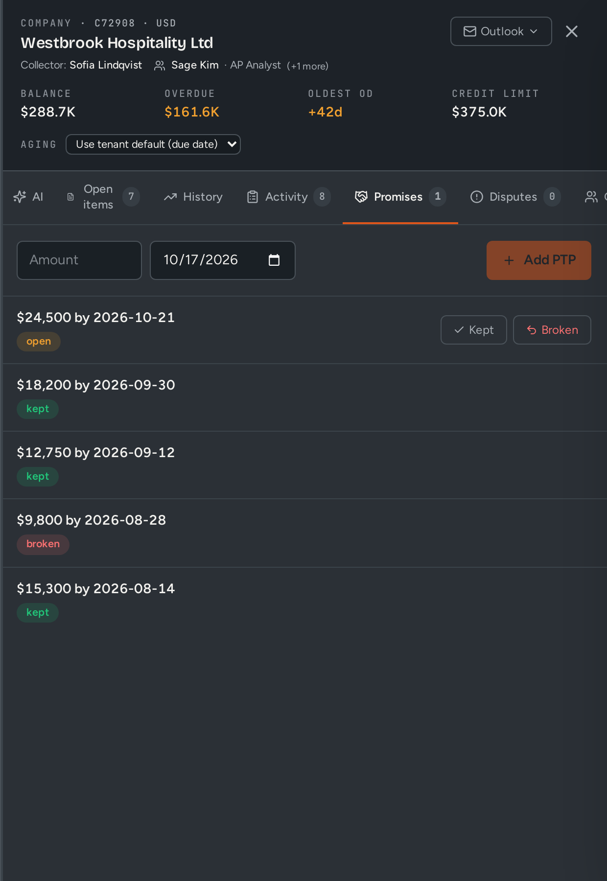 CollectFlow: Promises to pay, tracked to the day