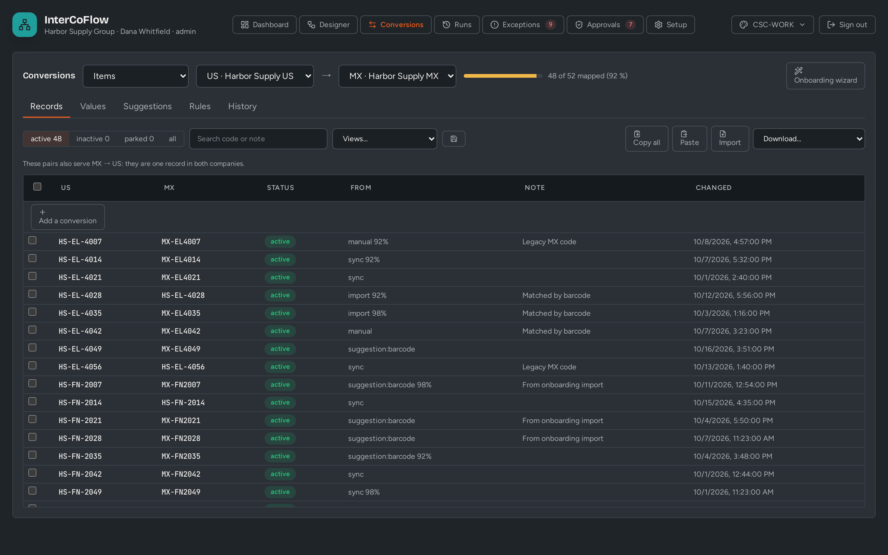 InterCoFlow: Code conversions between companies